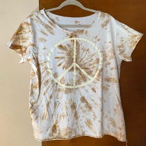All Roads Tie Dye Confetti Peace Tee size M